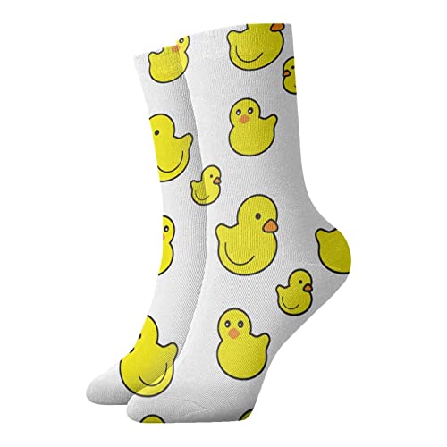 Kurze Socken für Erwachsene, 30 cm, niedlich, kleine gelbe Ente, Unisex, Sportsocken, Sportstrumpf für Herren und Damen, Laufen, Fitness, den täglichen Gebrauch, weiß, One size von Generic