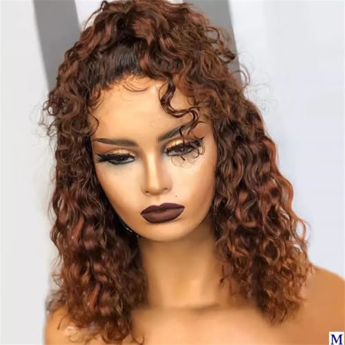 Kurzes, Lockiges Ombré-Echthaar Für Damen Bob-Perücke Mit 360°-Front Und Hohem Pferdeschwanz Für Vielseitiges Styling von Generic