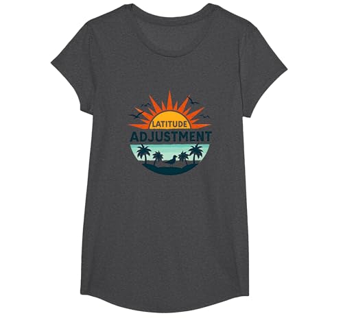 Kurzurlaub im tropischen Paradies in Key West mit Breitengradanpassung T-Shirt, Girls, Anthrazit Meliert, Mittel von Generic