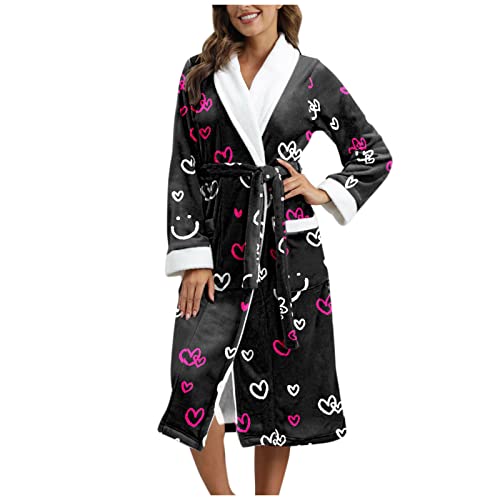 Kuschel Pyjama Damen,Damen Schlafanzug Winter,Seide Nachthemd,Warmer Morgenmantel Damen,Satin Schlafanzug Damen Kurz,Pyjamas Baumwolle Damen,Bademantel Damen Velour Lang,Bademantelkleid Damen von Generic