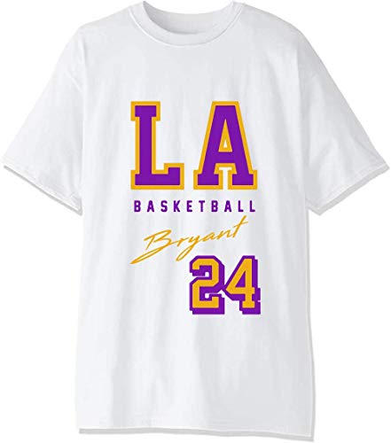 LA Basketball 24 Jersey Tribute Herren T-Shirt Gr. L, weiß von Generic