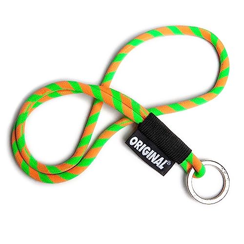 LANYARD Schlüsselanhänger zum Hals oder Armband, Umhängeband mit Metallring für Schlüssel und Gadgets - Lanyard Stärke 8 mm bunt robust und selbstklebend, Orange/Grün, One size LANYARD Schlüsselanhänger zum Hals oder Armband, Umhängeband mit Metallring für Schlüssel und Gadgets - Lanyard Stärke 8 mm bunt robust und selbstklebend, Orange/Grün, One size von Generic