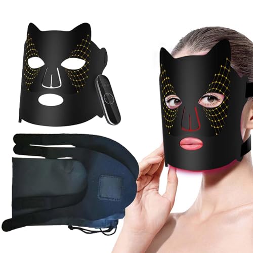 LED-Gesichtshautpflege, Gesichtsabdeckung mit rotem Licht, LED-Hautpflege mit 3 Geschwindigkeitsstufen – leichte Hautpflege, 4 Farben, Gesichtsabdeckung mit 192 Lampen-Perlen von Generic