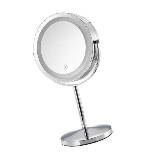 LED-Make-up-Spiegel, Tragbar, Wiederaufladbar, 3-fach Vergrößernder Kosmetikspiegel mit Einstellbarer Drehung, High Definition für Klare und Farbgenaue Reflexionen von ZJchao