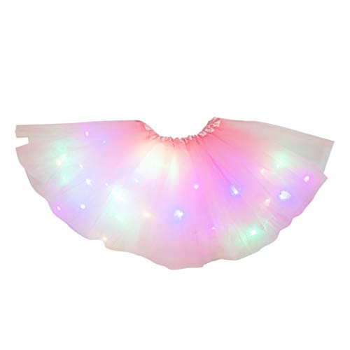 LED Tütü Rock Kurz Damen 50er Tüllrock Minirock Stern Pailletten Rockabilly Petticoat Ballett Tanzen Unterrock Dehnbaren Ballettrock Vintage Erwachsene Tutu für Fancy Dress Festliche Karneval Kostüm von Generic