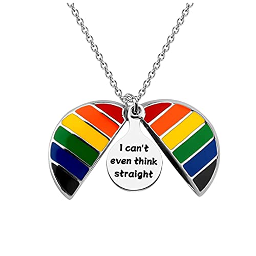 LGBT Jewelry Halskette mit Medaillon "I Can't Even Think Straight Offen", Large, von Generic