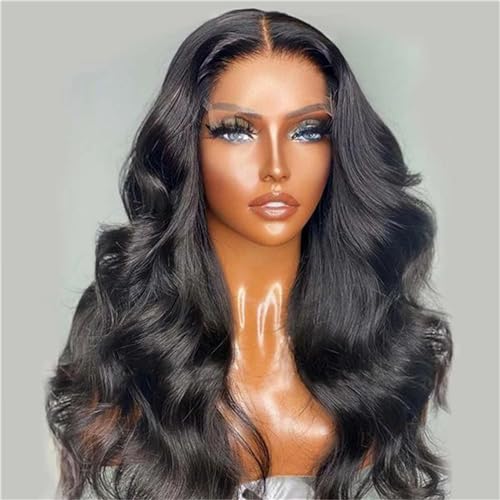 Lace Front Perücke Synthetische Lace Loose Wave Perücke Lace Frontal Perücken für Frauen Ombre Wave Cosplay Haar Schwarz 13X1 Lace Front Perücken #24inches von Generic