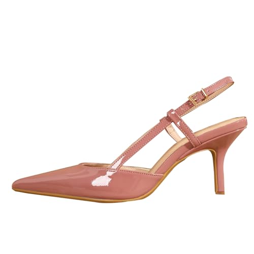 Lack Slingback Pumps Damen Spitze Zehe 7.5cm Stilettoabsatz Staubrosa,Dusty pink,35 EU Lack Slingback Pumps Damen Spitze Zehe 7.5cm Stilettoabsatz Staubrosa,Dusty pink,35 EU von Generic