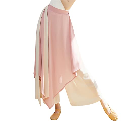 Ladies Chiffon Trousers - Wide Leg Trousers For Women Solid Color Dance Trousers Ladies Trousers Elasticated Waist Casual Trousers Classical Dance Pants Gym Trousers Skirt Training Outerwear von Generic