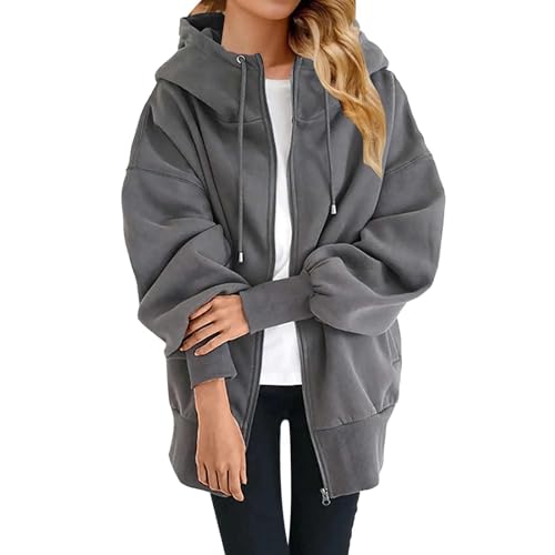 Ladies Full Zip Hoodies Solid Colour Fall Sweatshirts With Pockets Casual Loose Fit Coat Long Sleeve Drawstring Outwear Tops Sports Jacket A-01 Ladies Full Zip Hoodies Solid Colour Fall Sweatshirts With Pockets Casual Loose Fit Coat Long Sleeve Drawstring Outwear Tops Sports Jacket A-01 von Generic
