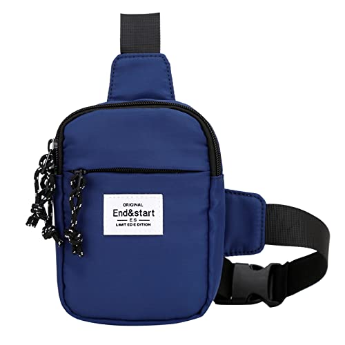 Lässige Vielseitige Sport Umhängetaschen Blau Groß,Herren Fashion Casual Brustbeutel Crossbody Telefontaschen Männer einzelne Taillenpackungen Hüfttaschen Gürteltasche für Reisen tragbar täglich von Generic