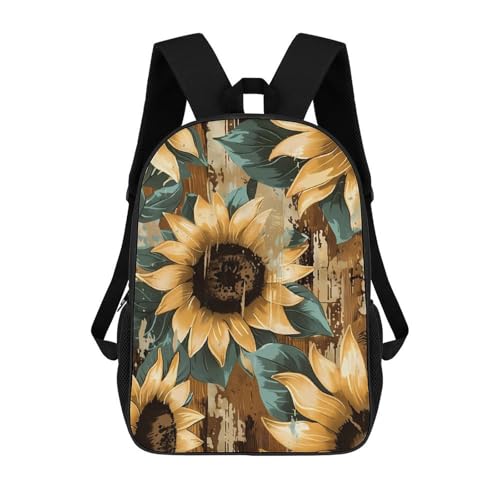 Lässiger Wanderrucksack Sonnenblume Vintage Holz Rucksack Unisex Studentenrucksack Für Universität, Wandern, Büro, 42X32X14Cm Lässiger Wanderrucksack Sonnenblume Vintage Holz Rucksack Unisex Studentenrucksack Für Universität, Wandern, Büro, 42X32X14Cm von Generic