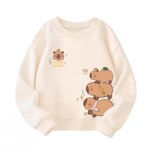 Lässiges Sweatshirt für Jungen, Frühling und Herbst Kinder Capybara-Print Rundhals-Sweatshirt, Trend-Sweatshirt für Grundschüler,Flesh,140cm Lässiges Sweatshirt für Jungen, Frühling und Herbst Kinder Capybara-Print Rundhals-Sweatshirt, Trend-Sweatshirt für Grundschüler,Flesh,140cm von Generic