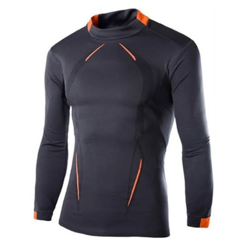 Langarmshirt Herren Fitness Shirt Langarm Kompressionsshirt Fahrrad Tshirt Sport Funktionsshirt Schnelltrocknend Laufshirt Compression Shirt Große Größen Oberteile Warehouse Deal Dunkelgrau XL von Generic