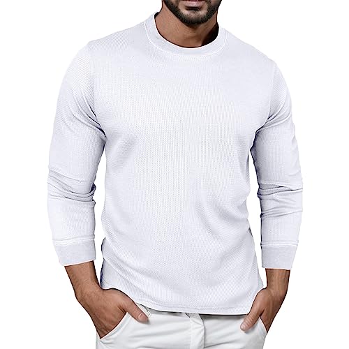Langarmshirt Herren Regular Fit Waffel Freizeithemd Herren Langarm T-Shirts mit Rundhalsausschnitt Longsleeve Outdoor T-Shirts Belastbar Sweatshirts Herren Pullover Weiß L Langarmshirt Herren Regular Fit Waffel Freizeithemd Herren Langarm T-Shirts mit Rundhalsausschnitt Longsleeve Outdoor T-Shirts Belastbar Sweatshirts Herren Pullover Weiß L von Generic