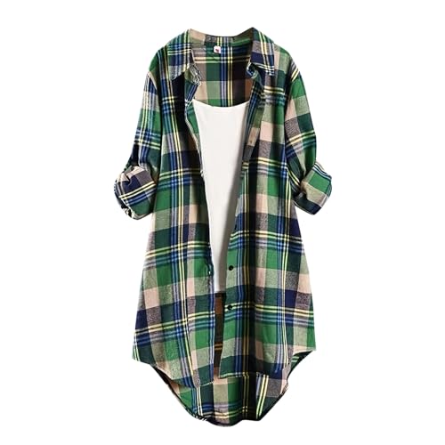 Generic Lange Bluse Damen Leinenhemd Lang Kariert Shirt Frühling Revers Langarmshirt Knopfleiste Hemd Leinenbluse Lose Longbluse Blusenshirt Oberteile Tops Generic Lange Bluse Damen Leinenhemd Lang Kariert Shirt Frühling Revers Langarmshirt Knopfleiste Hemd Leinenbluse Lose Longbluse Blusenshirt Oberteile Tops von Generic