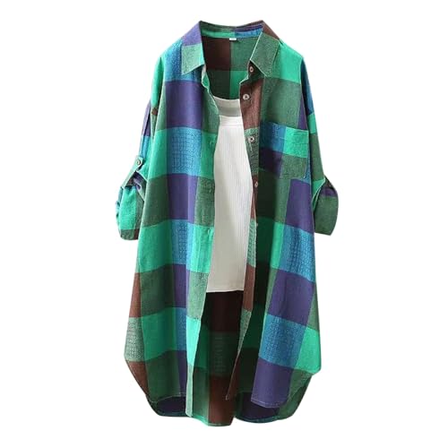Generic Lange Bluse Damen Leinenhemd Lang Kariert Shirt Frühling Revers Langarmshirt Knopfleiste Hemd Leinenbluse Lose Longbluse Blusenshirt Oberteile Tops Generic Lange Bluse Damen Leinenhemd Lang Kariert Shirt Frühling Revers Langarmshirt Knopfleiste Hemd Leinenbluse Lose Longbluse Blusenshirt Oberteile Tops von Generic