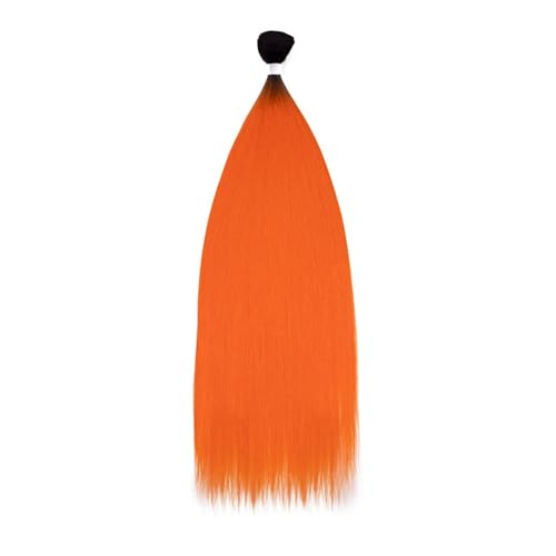 Lange Glatte Haarverlängerungen Ombre Blonde Kunsthaarbündel Für Frauen TT4-ORANGE 30 Inch von Generic