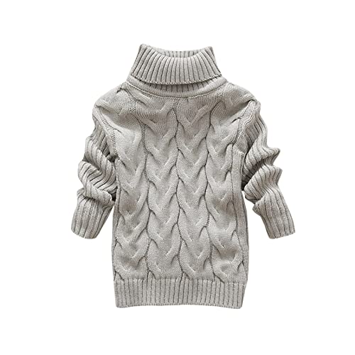 Lange Jacke für Kleinkinder für Kleinkinder Junge Mädchen Winterpullover einfarbig Rollkragenpullover gestricktes Oberteil Schlichtes stilvolles Stretch-Sweatshirt mit Reißverschluss von Generic