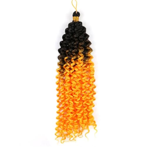 Lange Wasserwelle Bundles Für Frauen Ombre Synthetische Häkelzöpfe Twist Häkelhaar Ombre Orange 16 Inch 7Pcs von Generic