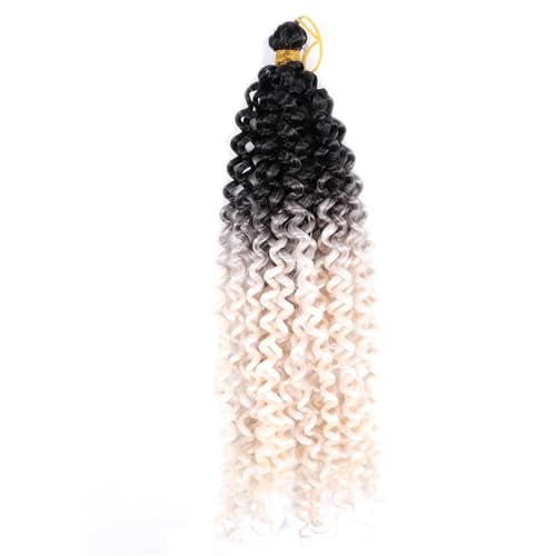 Lange Wasserwelle Bundles Für Frauen Ombre Synthetische Häkelzöpfe Twist Häkelhaar Ombre White 16 Inch 8Pcs von Generic
