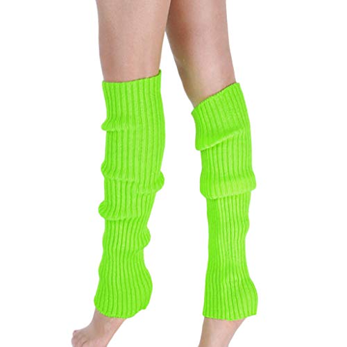 Langer Beinwärmer Stulpen Damen Winter Kälteschutz Thermo Leg Warmers Stricksocken Bequeme Beinstulpen Kniestrümpfe Verdickte Kniewärmer Weich Leg Boot Stockings Rd Knit Warmer (Light green, One Size) von Generic