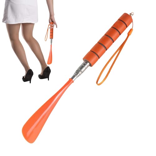Langer Schuhlöffel – 30,5 cm, robuster langer Schuhlöffel, verstellbarer Edelstahl-Schuhlöffel mit bequemem Griff, Schuhhelfer für Stiefel, Cowboystiefel, Herren, Damen, Kinder, Senioren von Generic