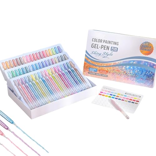 Langou 3D-Acrylmalerei-Gelstifte, 2026 Neue Upgrade-Glitzer-Gelstifte for Ausmalen for Erwachsene, Mehrfarbiges Marker-Kunstset, Malstifte, Kunsthandwerksbedarf(54pcs) von Generic