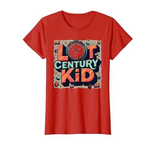 Last Century Kid 1900s Retro Nostalgie Uhr Sterne Vintage T-Shirt, Damen, Rot, XS Last Century Kid 1900s Retro Nostalgie Uhr Sterne Vintage T-Shirt, Damen, Rot, XS von Generic