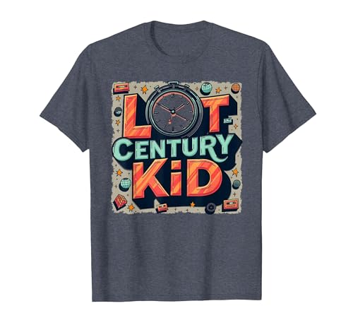 Last Century Kid 1900s Retro Nostalgie Uhr Sterne Vintage T-Shirt, Herren, Blau Meliert, XL Last Century Kid 1900s Retro Nostalgie Uhr Sterne Vintage T-Shirt, Herren, Blau Meliert, XL von Generic