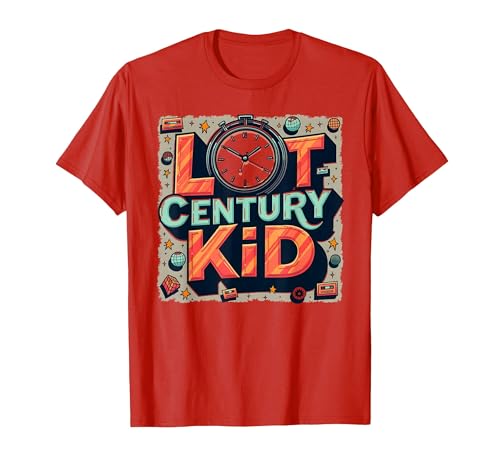 Last Century Kid 1900s Retro Nostalgie Uhr Sterne Vintage T-Shirt, Herren, Rot, S Last Century Kid 1900s Retro Nostalgie Uhr Sterne Vintage T-Shirt, Herren, Rot, S von Generic