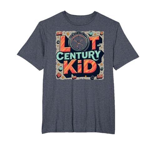 Last Century Kid 1900s Retro Nostalgie Uhr Sterne Vintage T-Shirt, Herren Große Größen, Blau Meliert, 5X Tall Last Century Kid 1900s Retro Nostalgie Uhr Sterne Vintage T-Shirt, Herren Große Größen, Blau Meliert, 5X Tall von Generic