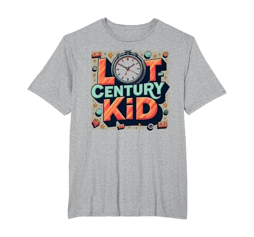 Last Century Kid 1900s Retro Nostalgie Uhr Sterne Vintage T-Shirt, Herren Große Größen, Grau Meliert, 4X Tall Last Century Kid 1900s Retro Nostalgie Uhr Sterne Vintage T-Shirt, Herren Große Größen, Grau Meliert, 4X Tall von Generic