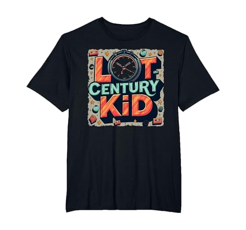 Last Century Kid 1900s Retro Nostalgie Uhr Sterne Vintage T-Shirt, Herren Große Größen, Schwarz, 5X Tall Last Century Kid 1900s Retro Nostalgie Uhr Sterne Vintage T-Shirt, Herren Große Größen, Schwarz, 5X Tall von Generic