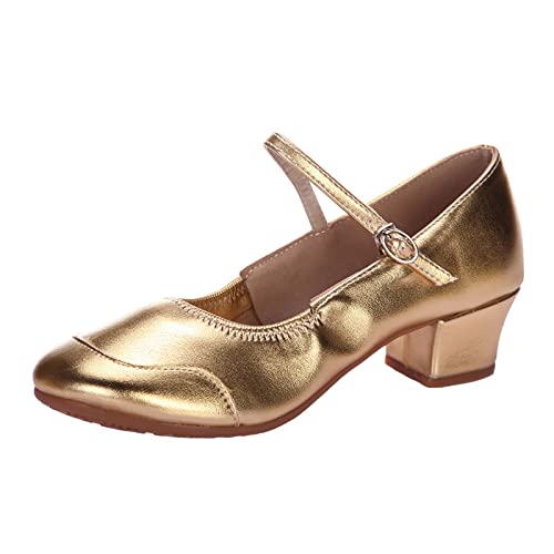 Latein Tanzschuhe für Damen Bequem Blockabsatz Elegant Pumps Frauen Weiche Sohle Jazz Dance Sandalen Festliche Stöckelschuhe Ballschuhe Freizeitschuhe Slip On Leichte Sommerschuhe von Generic