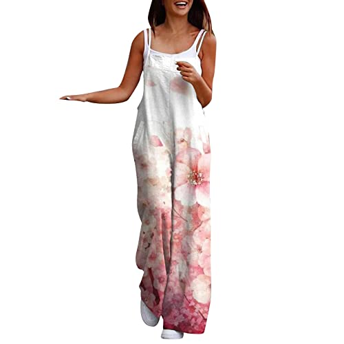 Latzhose Damen Jumpsuit Lässiger Elegant Overalls,Overall Mit Spitze,Eleganter Jumpsuit Weiß,Kleid Mit Durchgehender Knopfleiste Vorne,Neckholder Overall,Overall Kurz,Jumpsuit Weites Bein von Generic