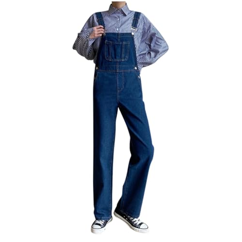 Latzhose Latzhose Damen Jeans Loose Fit Denim Bib Baggy Overall Straight Wide Leg Stretch Jean Hosen Mode Damen von Generic