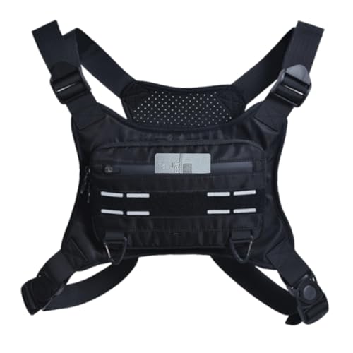 Laufbrusttasche, Laufweste Tasche, Reflektierende Brusttasche für Herren Damen Herren Brusttasche Sport Brusttasche Laufbrusttasche Verstellbare Handytasche, Za, Schwarz , riferimento alla von Generic