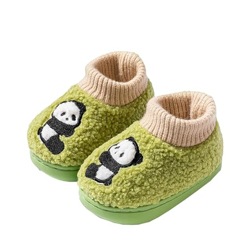 Lauflernschuhe Baby Plüsch Krabbelschuhe Newborn Mädchen Junge Kuschelige Sockenschuhe Anti Rutsch Winterschuhe Warm Flauschig Süße Tierhausschuhe (Green, 23.5 Infant) von Generic