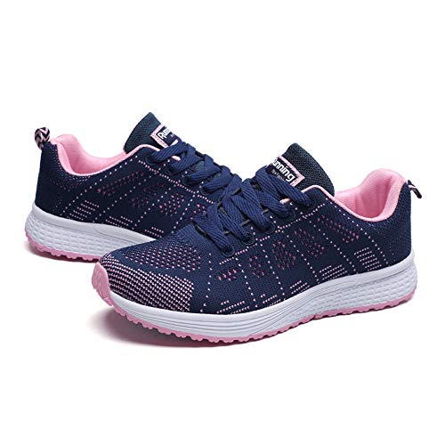 Laufschuhe Damen Bequeme mit Heller Sohle Sportschuhe - Turnschuhe Fitness Gym Fitnessschuhe Walkingschuhe Atmungsaktiv Leicht Laufschuhe Freizeitschuhe Sneaker Damenschuhe von Generic