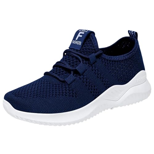 Laufschuhe Damen Sneaker Mesh Laufschuhe Atmungsaktiv Turnschuhe Schnürschuhe Weiche Sohle Freizeitschuhe Fashion Stoffschuhe Leichtgewichts Walkingschuhe Breite Füße Lässig von Generic