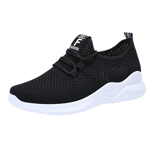 Laufschuhe Damen Sneaker Mesh Laufschuhe Atmungsaktiv Turnschuhe Schnürschuhe Weiche Sohle Freizeitschuhe Fashion Stoffschuhe Leichtgewichts Walkingschuhe Breite Füße Lässig von Generic