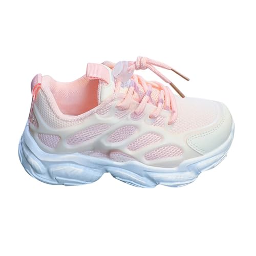 Laufschuhe Kinder 2024 Modische Ganzjahres Turnschuhe Mädchen Y2k leicht Mesh Atmungsaktiv Sportschuhe mit Verstellbare Schnürung Weiche&Dicker Boden Outdoor Fitness Sneaker Hallenschuhe für Mädchen von Generic