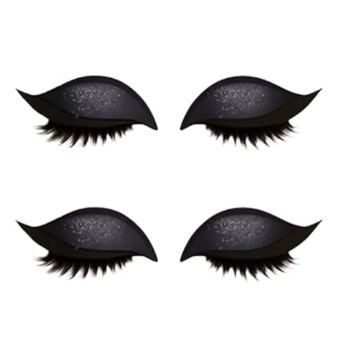 Lazy Eye Shadow Wimpern-Patch, Lidschatten-Wimpern-Make-up-Sticker, Lazy Eyelash Stickers, Wiederverwendbare 2-in-1-Augen-Make-up-Sticker Für das perfekte Augen-Make-up im Handumdrehen (Black) von Generic