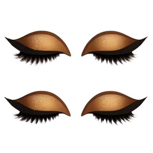 Lazy Eye Shadow Wimpern-Patch, Lidschatten-Wimpern-Make-up-Sticker, Lazy Eyelash Stickers, Wiederverwendbare 2-in-1-Augen-Make-up-Sticker Für das perfekte Augen-Make-up im Handumdrehen (Gold) von Generic