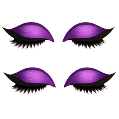 Lazy Eye Shadow Wimpern-Patch, Lidschatten-Wimpern-Make-up-Sticker, Lazy Eyelash Stickers, Wiederverwendbare 2-in-1-Augen-Make-up-Sticker Für das perfekte Augen-Make-up im Handumdrehen (Purple) von Generic