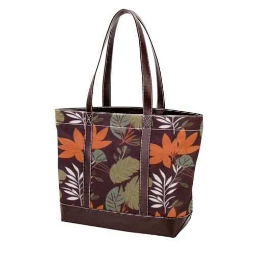 Leaf Art-812 modische Damen-Schultertasche aus gewaschenem strapazierfähigem Leder mit Tragegriff oben mit Taschen und Reißverschluss von Generic
