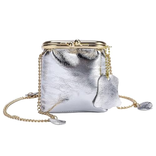 Leder Frauen Kleine Kosmetiktasche Make-Up Tasche Lippenstift Organizer Fall Dame Reise Schlüssel Box Geldbörse(3 Silver) von Generic