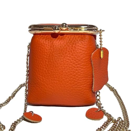 Leder Frauen Kleine Kosmetiktasche Make-Up Tasche Lippenstift Organizer Fall Dame Reise Schlüssel Box Geldbörse(3 orange) von Generic