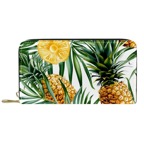 Leder Geldbörse Frucht Tropische Blätter Ananas Handtaschen Retro Portemonnaie Nette Kleine Münzbörse Für Lehrer, Freund, Mutter von Generic